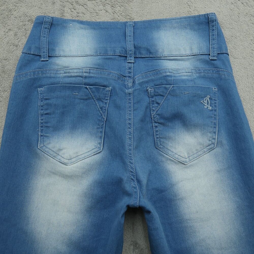 VIP Jeans Women's Size 5/6 Blue High-Rise Flare Denim Pants 32" Inseam Stretch - Picture 11 of 14
